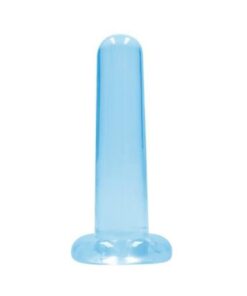 Realrock Crystal Clear Non-realistic Dildo With Suction Cup 5.3 In.  Blue