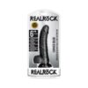 Realrock Curved Realistic Dildo With Balls And Suction Cup 6 In. Dark