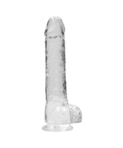 Realrock Realistic Dildo W/ Balls 10in Transparent