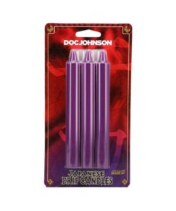 Japanese Drip Candles 3pk Purple