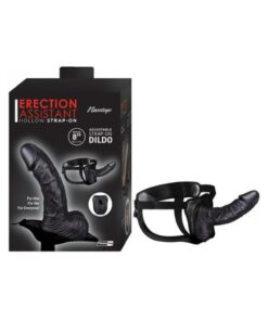 Erection Assistant Hollow Strap-on 8 In. Black