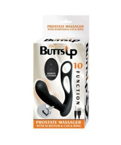 Butts Up Prostate Massager With Scrotum & Cock Ring Black
