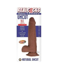 Realcocks Dual Layered Uncut Slider Thin Tip 8.5 In. Brown