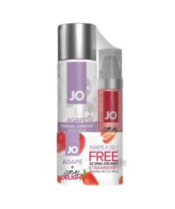 Jo Agape Water-based Lubricant 4 Oz. And Oral Delight Strawberry Arousal Gel 1 Oz.