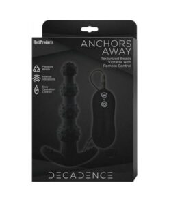 Decadence Anchors Away Anal Beads With Wire Controller Black