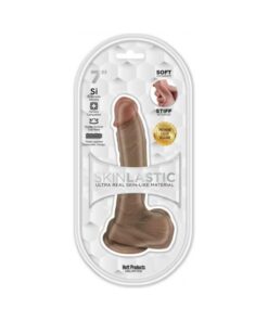 Skinsations Skinlastic Sliding Skin Dildo With Suction Base 7 In.