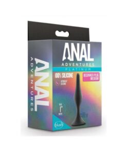 Anal Adventures Platinum Silicone Beginner Plug Medium Black