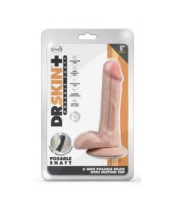 Dr. Skin Plus Posable Dildo With Balls 6 In. Vanilla