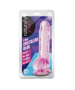 Naturally Yours Crystalline Dildo 8 In. Rose