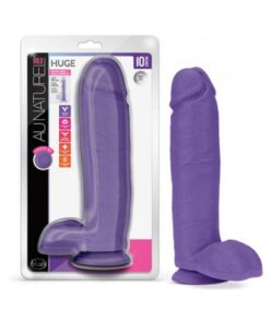 Au Naturel Bold Huge Dildo 10 In. Purple