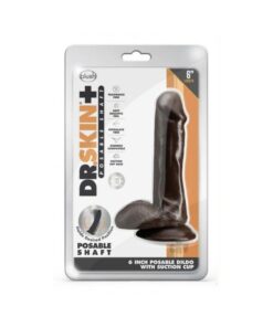 Dr. Skin Plus Posable Dildo With Balls 6 In. Chocolate