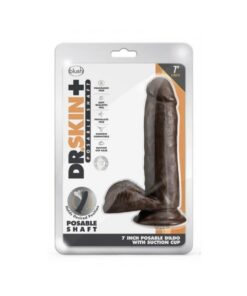 Dr. Skin Plus Posable Dildo With Balls 7 In. Chocolate