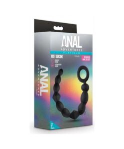 Anal Adventures Platinum Silicone Beginner Anal Beads Black