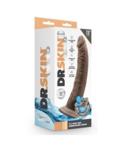 Dr. Skin Glide Self-lubricating Dildo 7.5 In. Chocolate