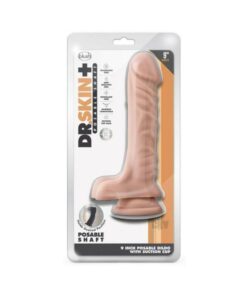 Dr. Skin Plus Posable Dildo With Balls 9 In. Vanilla