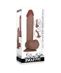 Evolved Flex Skin Poseable Dildo 7.75" - Dark