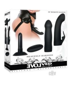 Evolved Heavenly Harness Kit Rechargeable Silicone Black