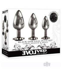 Evolved Black Gem Anal Plug Set 3 Pc