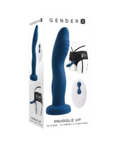 Gender X Snuggle Up Vibrator And Strap-on Harness Blue