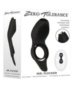 Zt Mr. Flicker Vibrating Silicone Cock Ring Black