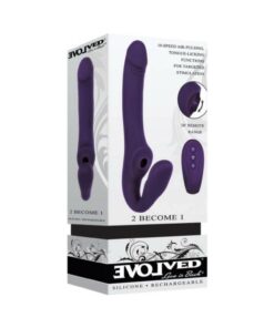 Evolved 2 Become 1 Silicone Rechargeable Strapless Strap-on Purple
