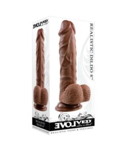 Evolved Realistic Dildo With Balls 8 In. Dark