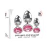 Aande Pink Gem Glass Plug Set