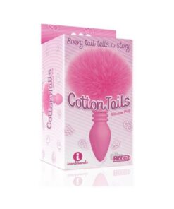 The 9's Cottontails Silicone Bunny Tail Butt Plug Ribbed Pink