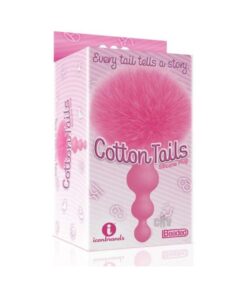 The 9's Cottontails Silicone Bunny Tail Butt Plug Beaded Pink