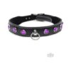 Ms Leather Collar W/rhinestone Purple
