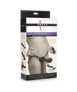 Strap U 28x Lg Dbl Dildo Harn/rc Black