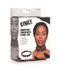 Strict Rhinestone Chocker W/ring Red