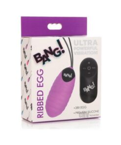 Bang 28x Ribbed Silicone Egg Purple