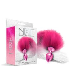 Nixie Metal Butt Plug With Ombre Tail Pink Metallic
