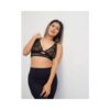 Kixies Peek-a-boo Black Lace Bralette Large