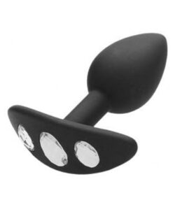 Ouch! Regular Diamond Butt Plug With Handle - Black