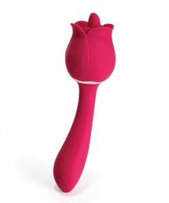Rhea Clit Licking Tongue Rose Vibrator & G Spot Massager - Red