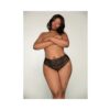 Dreamgirl Lace Tanga Open-crotch Panty And Elastic Open Back Detail Black 3x