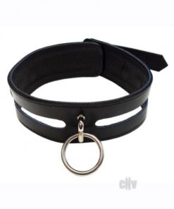 Leather Oring Collar Black