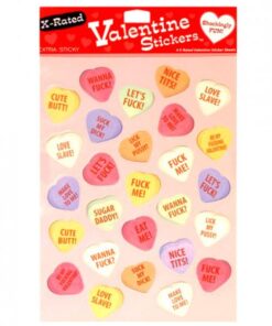 4 X-Rated Valentine Sticker Sheets 27 Stickers Per Sheet