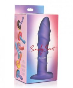 Curve Toys Simply Sweet 7" Swirl Silicone Dildo - Purple