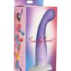 Curve Toys Simply Sweet 7" Slim G Spot Silicone Dildo - Purple/white