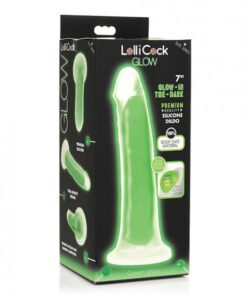 Curve Toys Lollicock 7" Glow In The Dark Silicone Dildo - Green