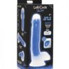 Curve Toys Lollicock 7" Glow In The Dark Silicone Dildo W/balls - Blue