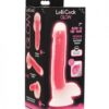 Curve Toys Lollicock 7" Glow In The Dark Silicone Dildo W/balls - Pink