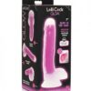 Curve Toys Lollicock 7" Glow In The Dark Silicone Dildo W/balls - Purple