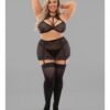 Euphoria Harness Lace Bra & Skirt W/hose Black Qn