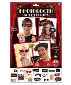 At The Movies Photo Booth Prop Kit  18 Pieces