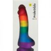Pride Dildo with Balls Silicone Rainbow