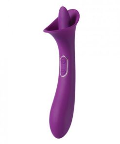 =adele Clit Licking Tongue Vibrator W/ G Spot Stimulator - Purple